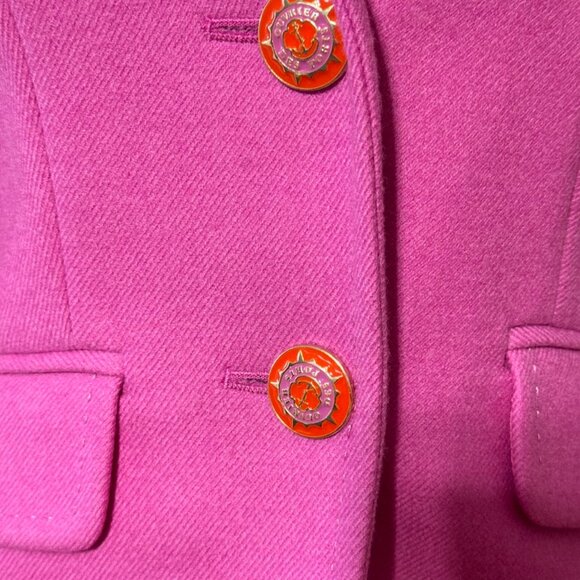 J crew pink wool fitted blazer with gold buttons size 2 - Picture 9 of 15